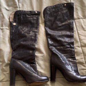 Jeffrey Campbell Navy Knee High Boots